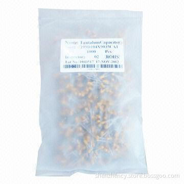 0.1uf 35V DIP Tantalum Capacitor, Resin-coated, Radial-lead, Compliant with the RoHS Directive